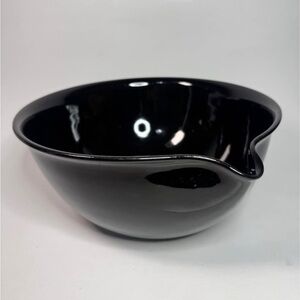 1980s IKEA Rare Large Black Ceramic Mixing Bowl with Spout 11"